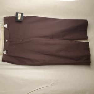 Women Capri stretch pants, Plus Size 14, Brown